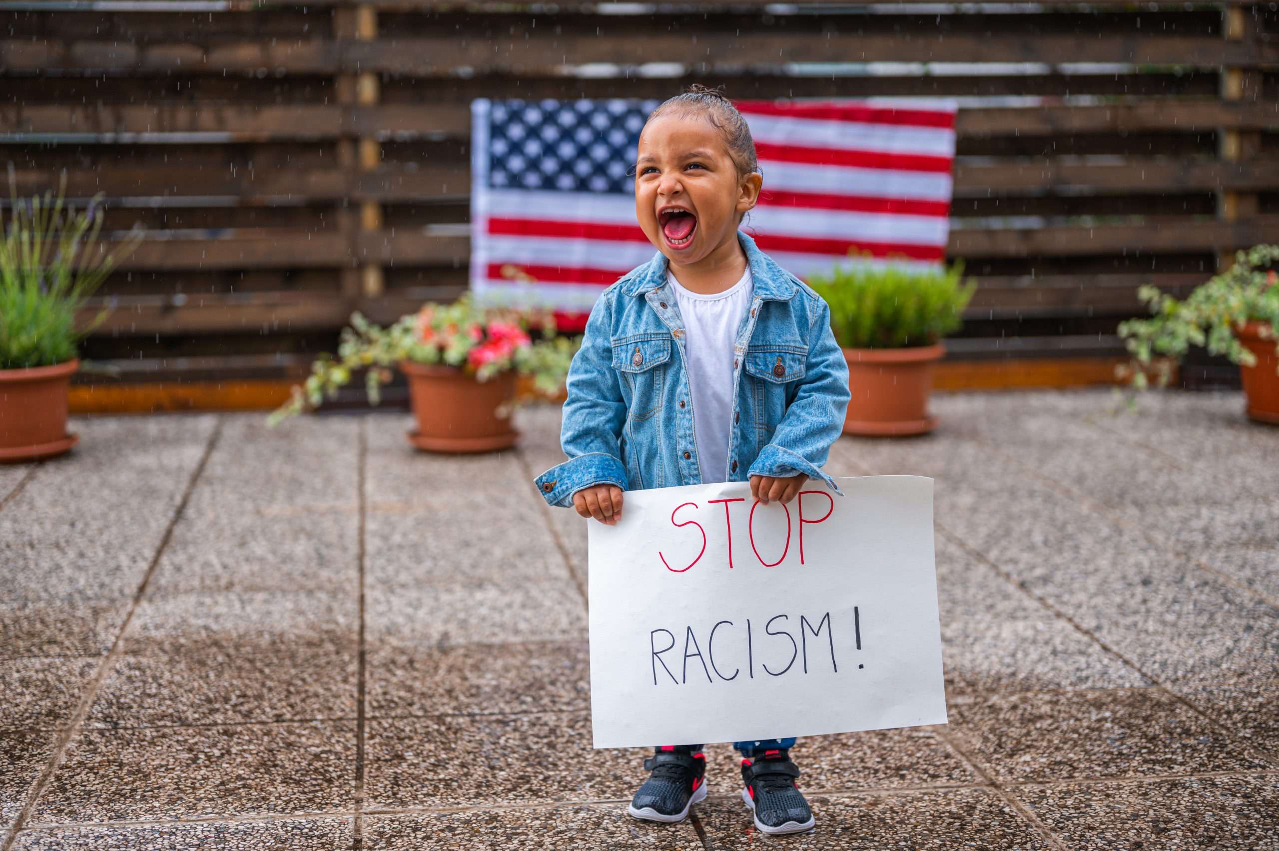 Little girl stop racism